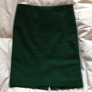J. Crew Emerald Green timeless Wool Pencil Skirt